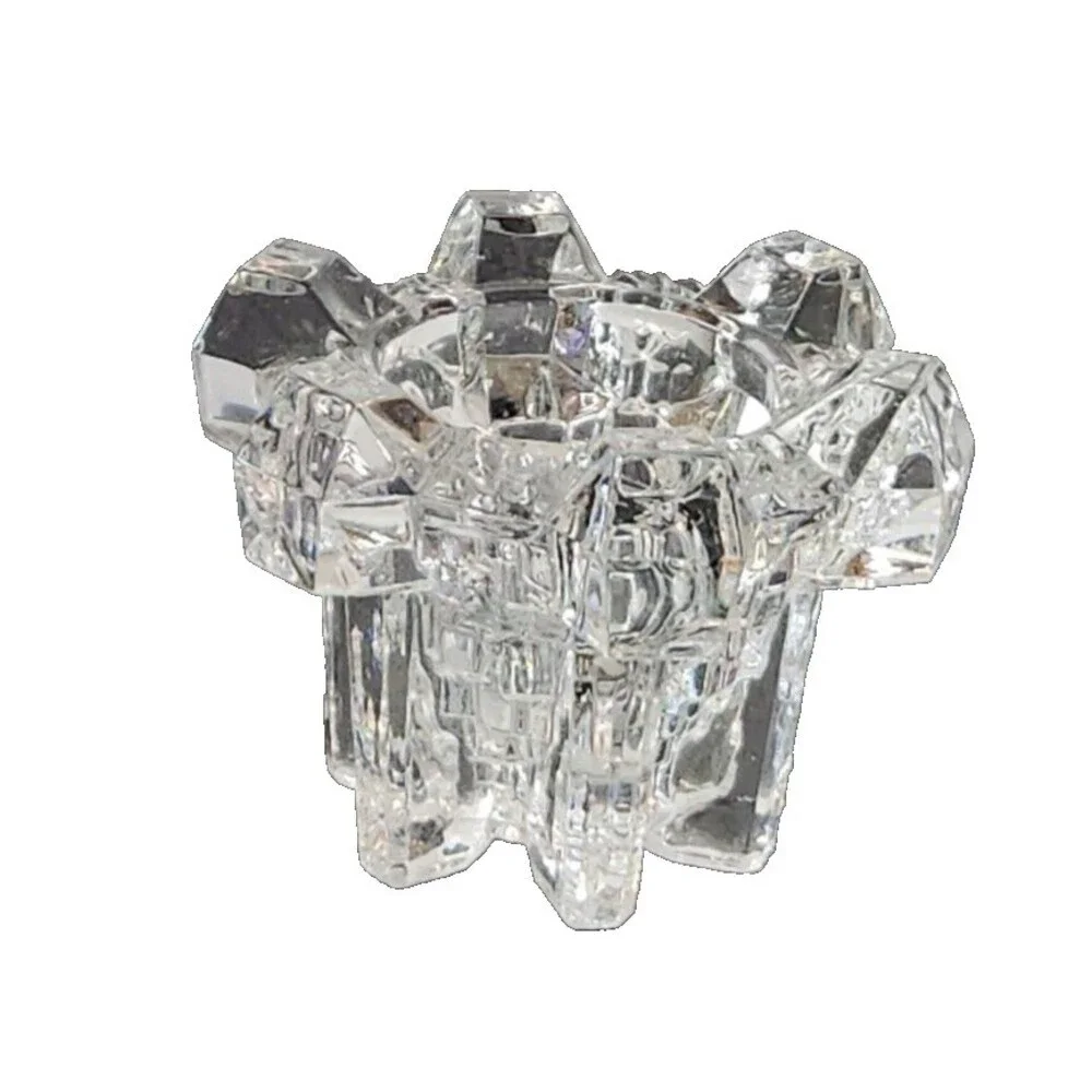 Cubist Norwegian Crystal Glass Candle Holders by Hadeland Norway Glass 3 Each